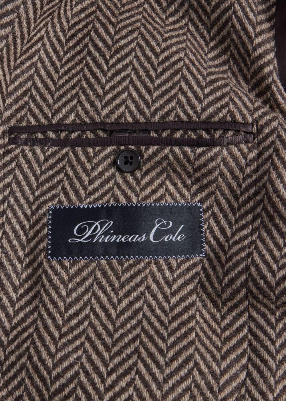 Wool Herringbone Jacket - Tan/Brown - Blazer