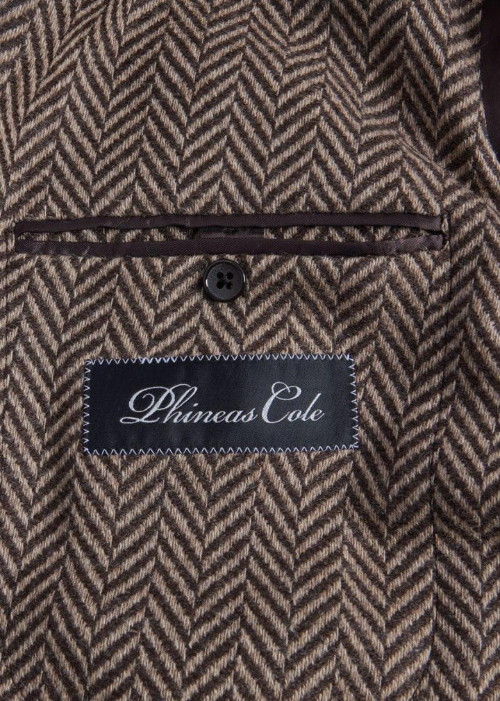 Wool Herringbone Jacket - Tan/Brown - Blazer
