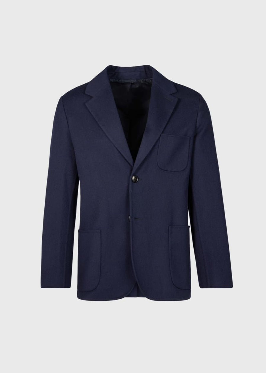 Wool Jersey Soft Jacket - Navy - Blazer