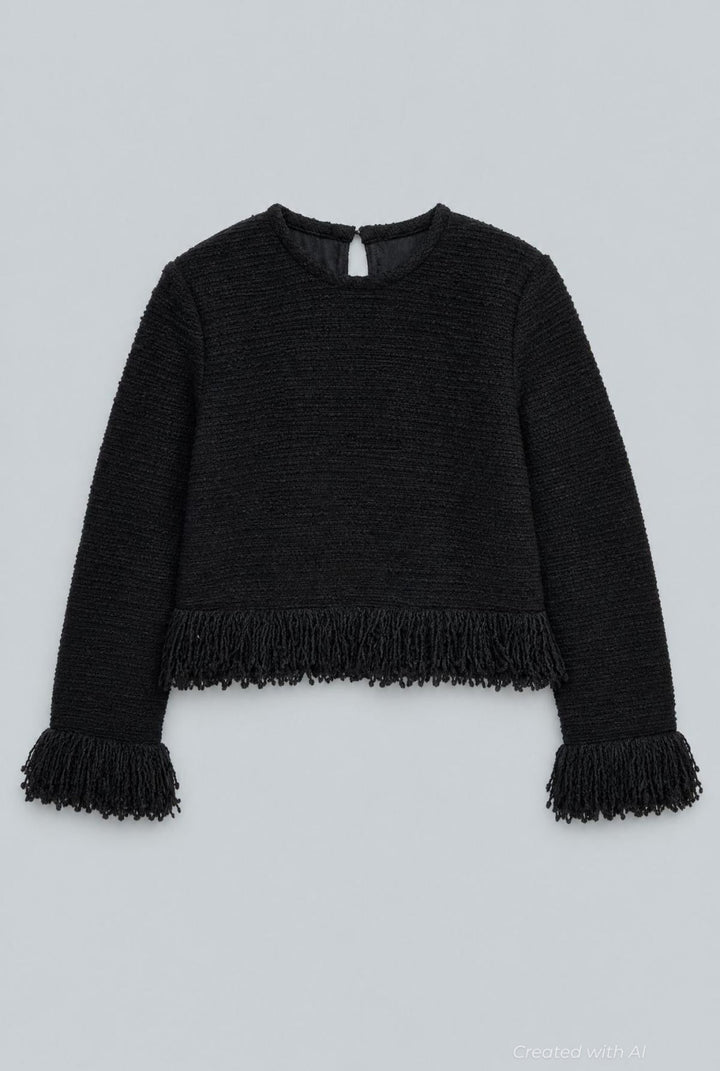 Wool Lila Top - Black - M - Sweater