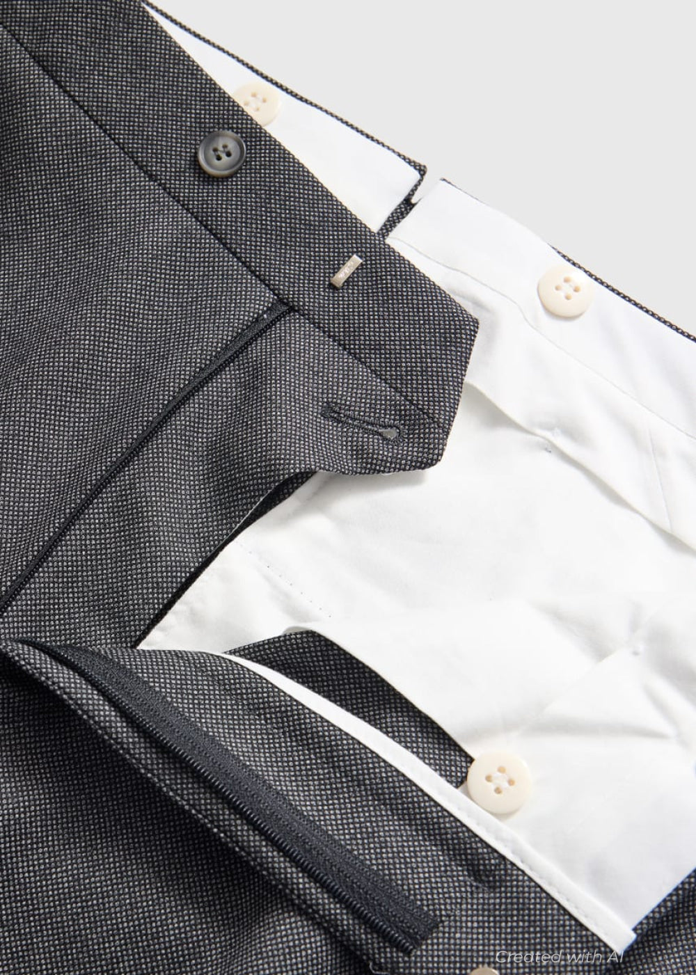 Wool Nailhead Suit - Grey - Suit