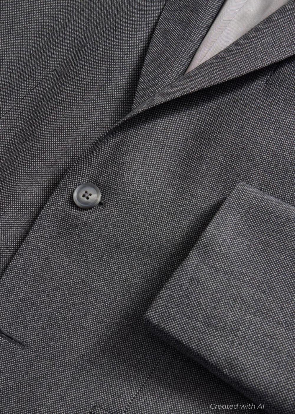 Wool Nailhead Suit - Grey - Suit