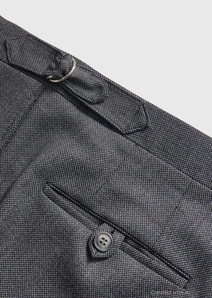 Wool Nailhead Suit - Grey - Suit