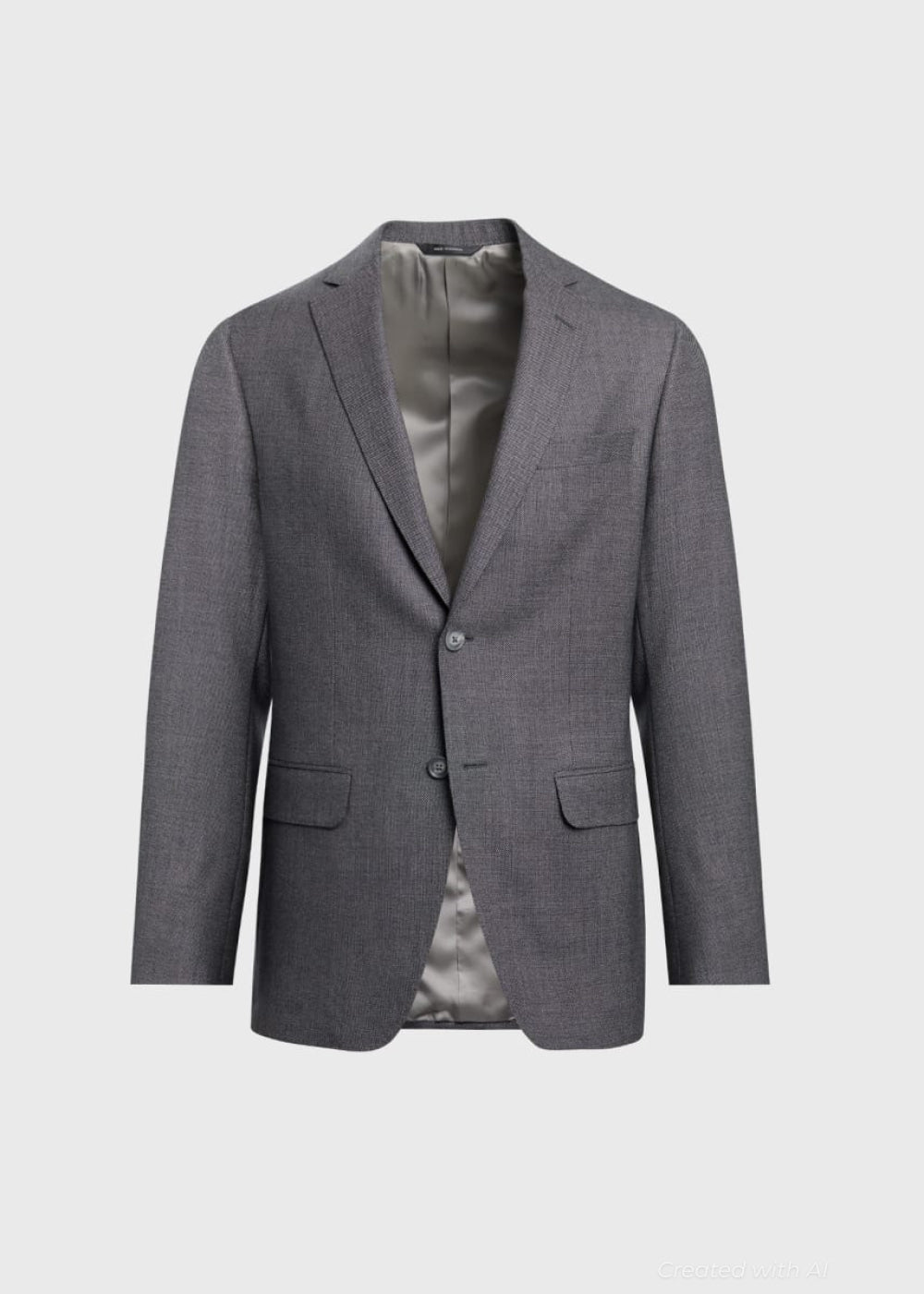 Wool Nailhead Suit - Grey - Suit