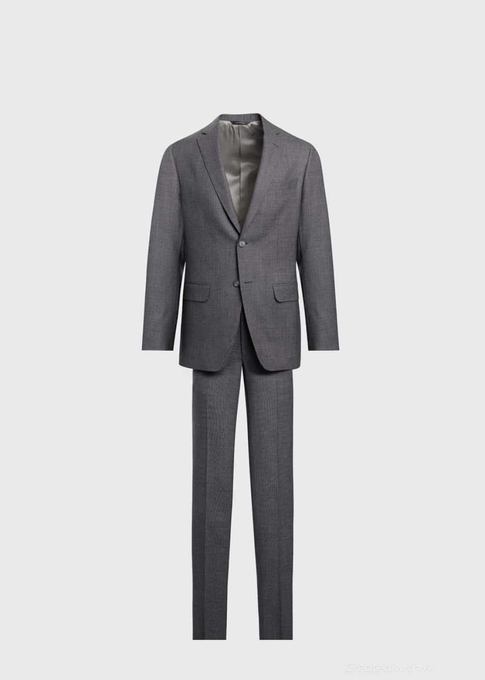 Wool Nailhead Suit - Grey - Suit