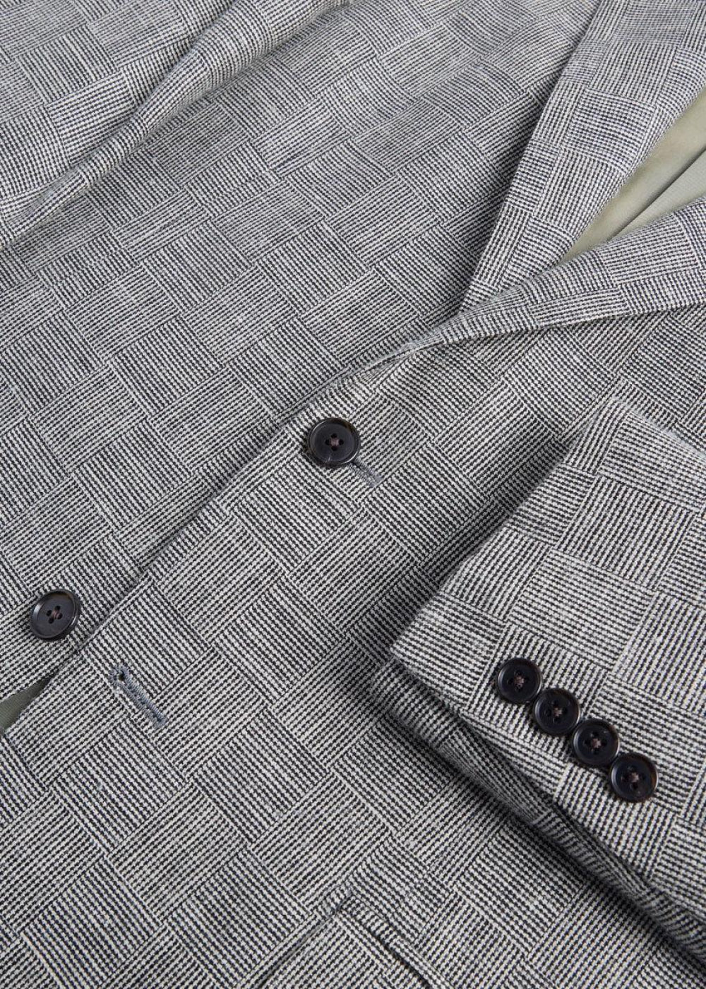 Wool Parquet Jacket - Grey - Blazer