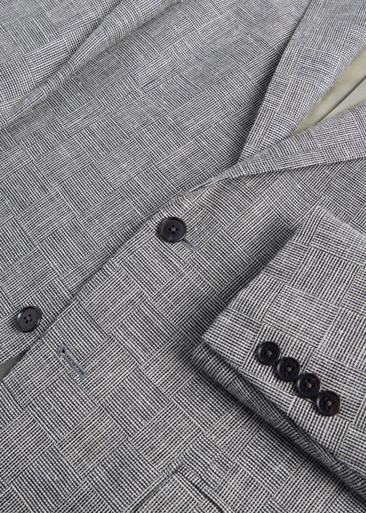 Wool Parquet Jacket - Grey - Blazer