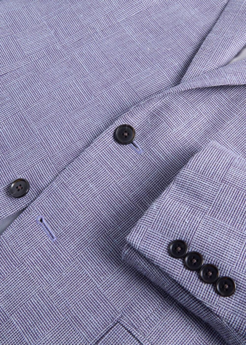 Wool Parquet Jacket - Plum - Blazer