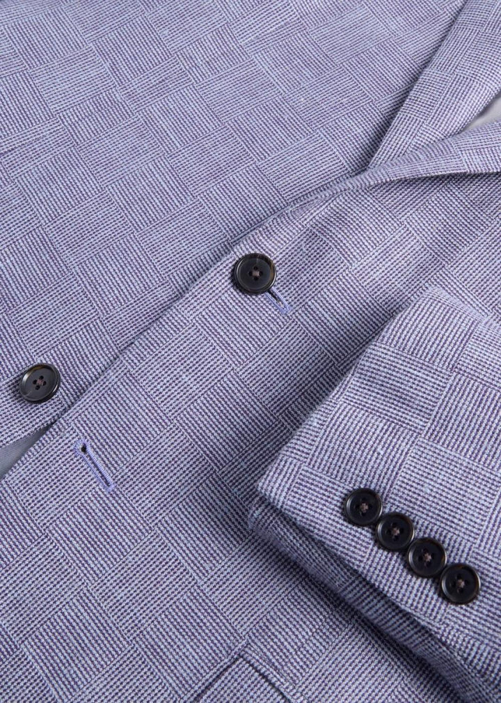 Wool Parquet Jacket - Plum - Blazer