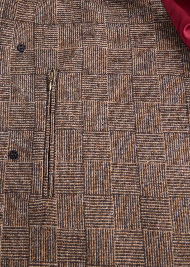 Wool Parquet Kensington Coat - Brown - Coat