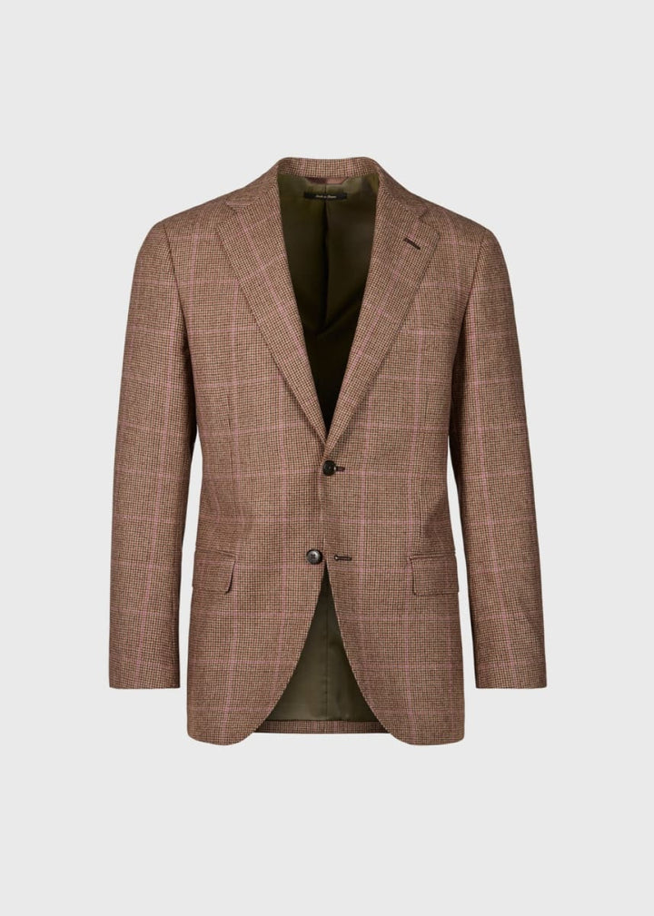 Wool Plaid Jacket - Brown/Plum - 38 - Blazer