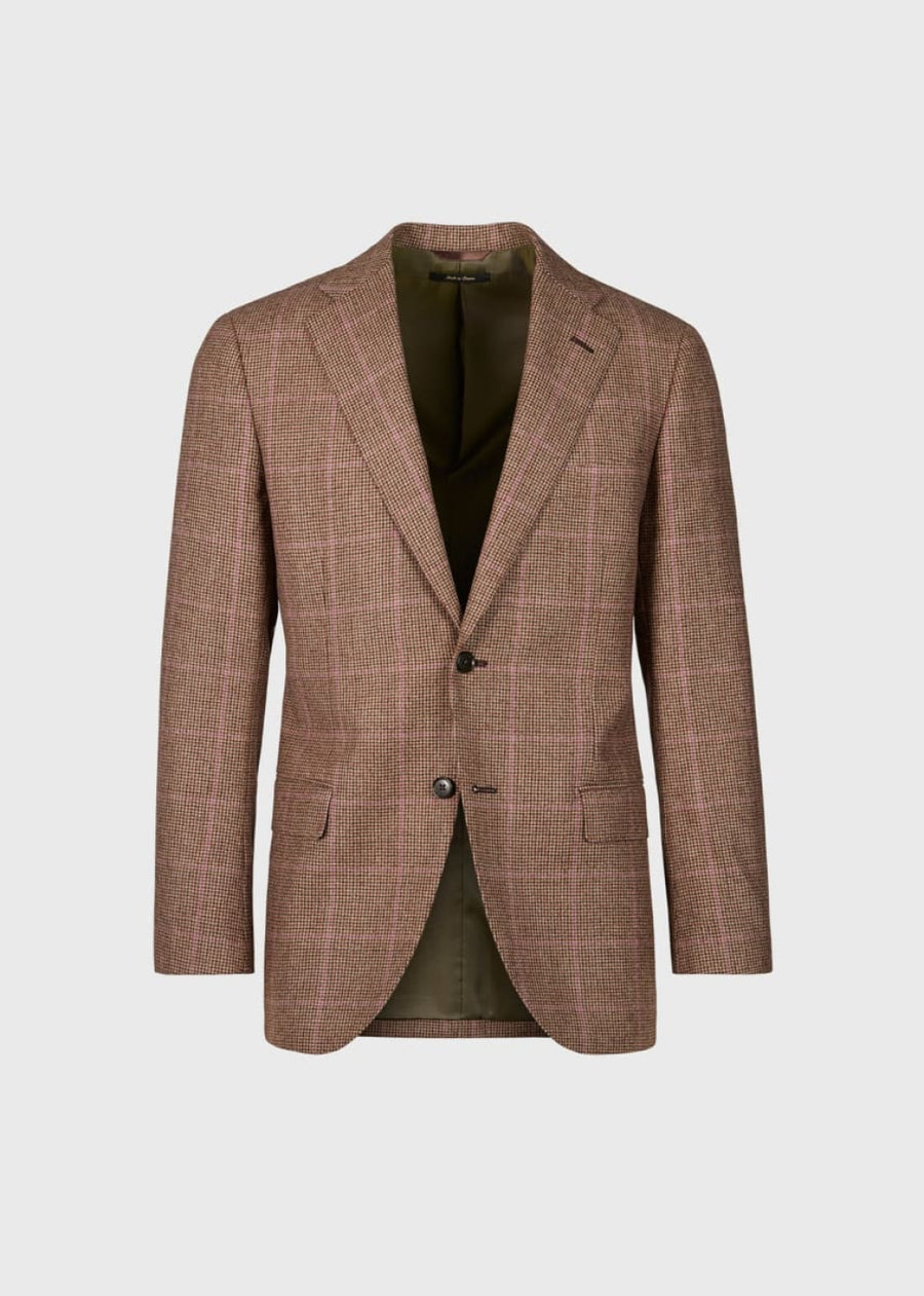 Wool Plaid Jacket - Brown/Plum - 38 - Blazer