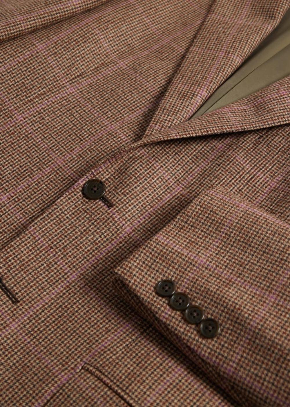 Wool Plaid Jacket - Brown/Plum - 38 - Blazer