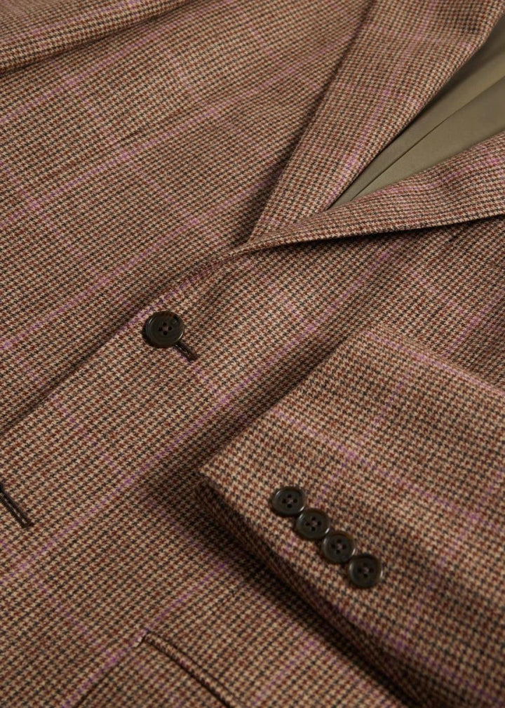 Wool Plaid Jacket - Brown/Plum - 38 - Blazer