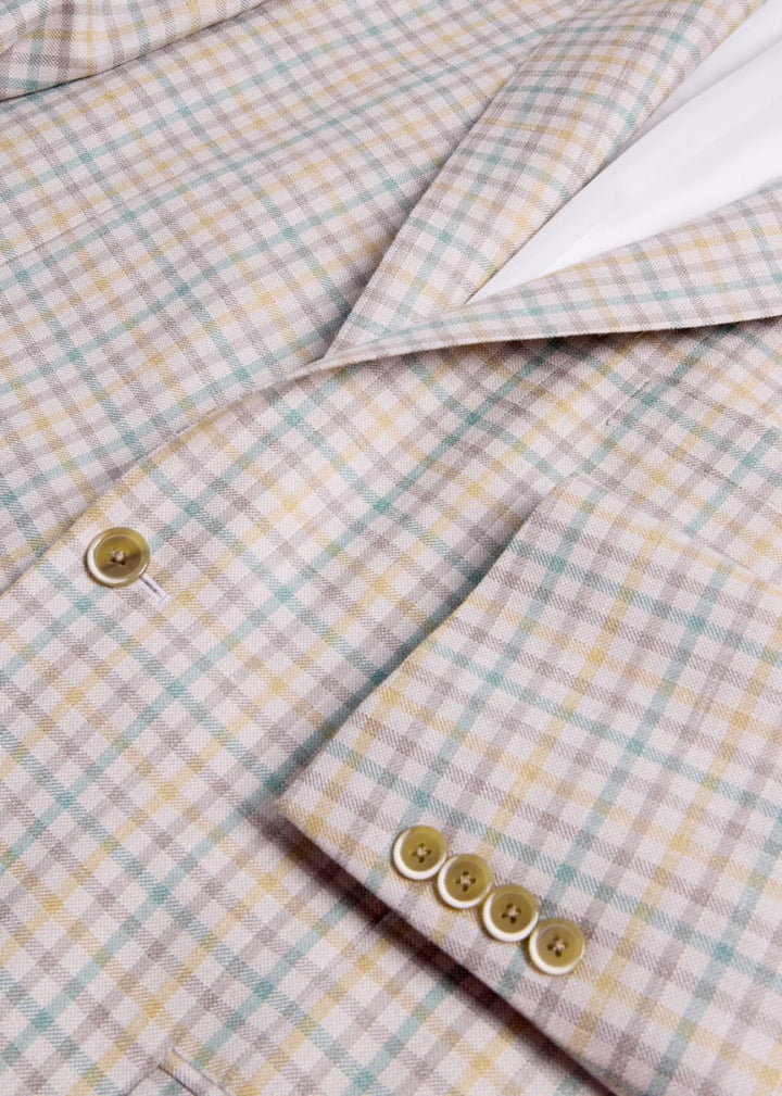 Wool Plaid Jacket - Tan/Multi - Blazer