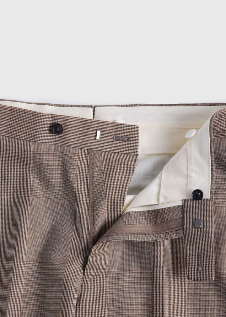 Wool Plaid Suit - Brown - Suit