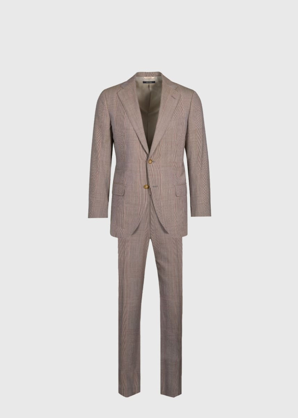 Wool Plaid Suit - Brown - Suit