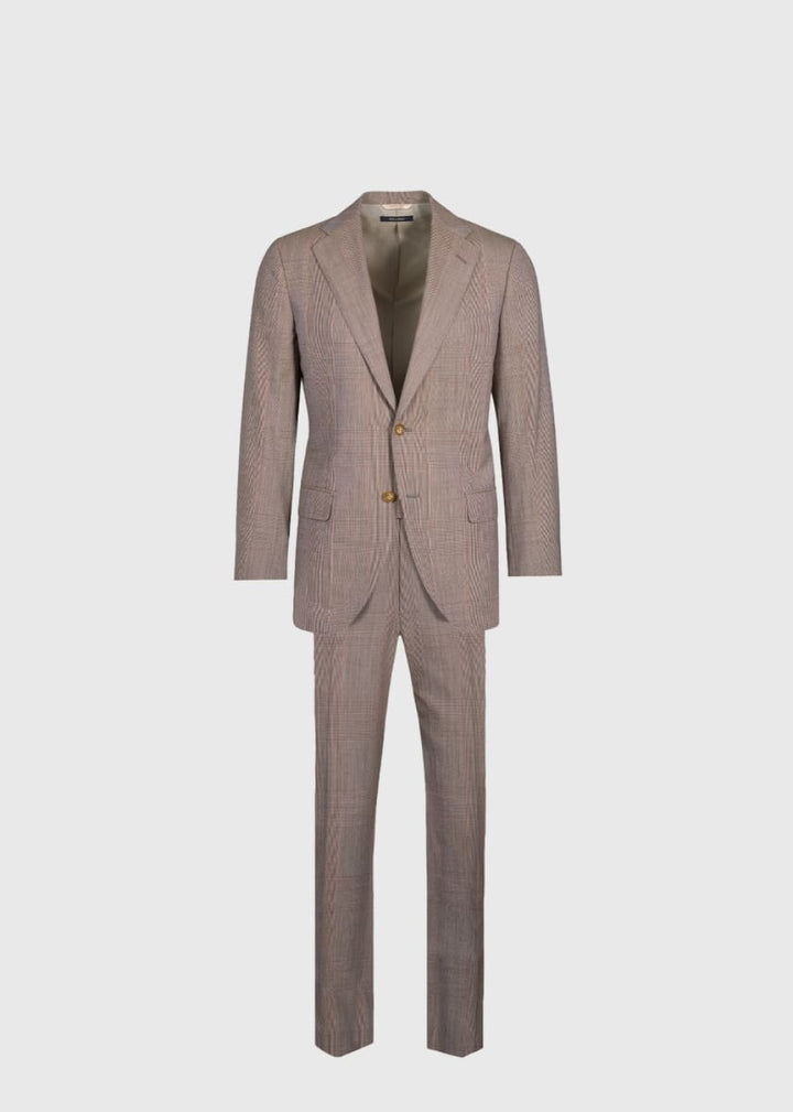 Wool Plaid Suit - Brown - Suit