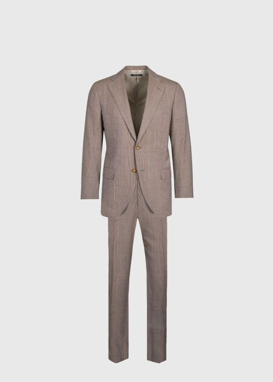 Wool Plaid Suit - Brown - Suit