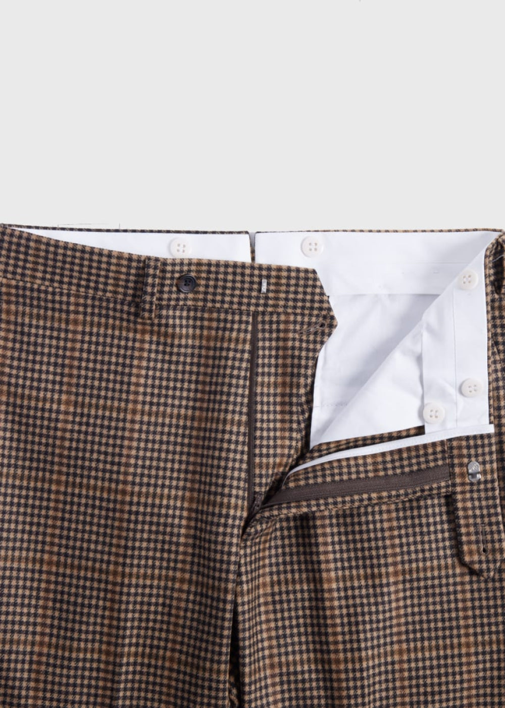 Wool Plaid Trouser - Brown - 42 - Trouser