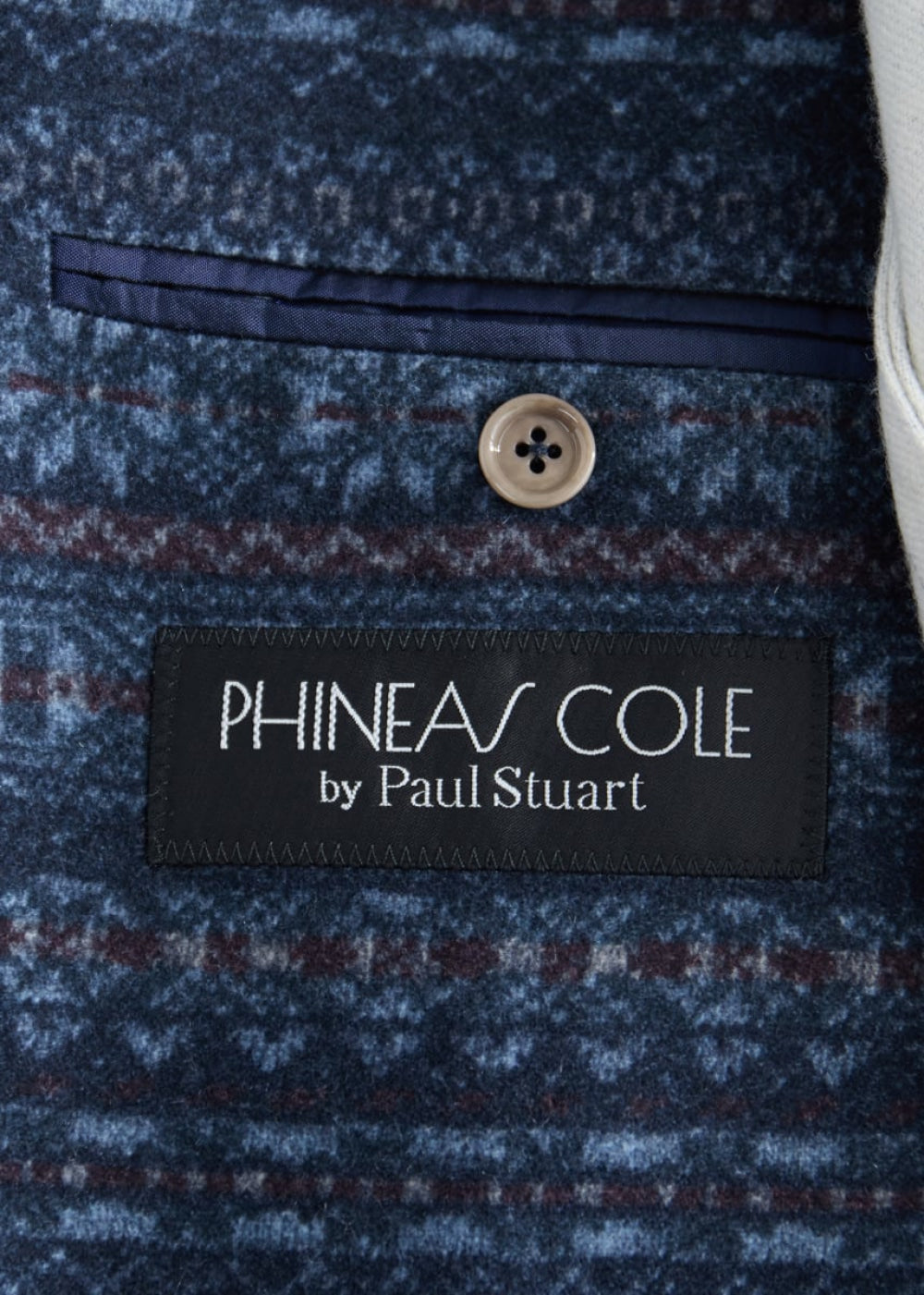 Wool Printed Fair Isle Jacket - Slate Blue - Blazer