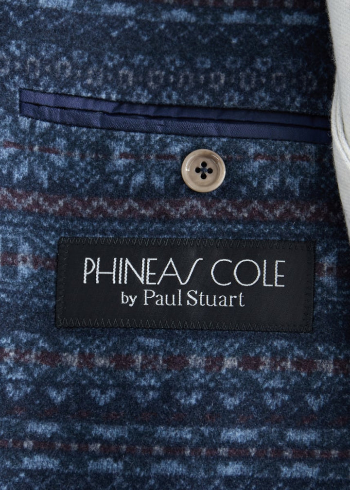 Wool Printed Fair Isle Jacket - Slate Blue - Blazer