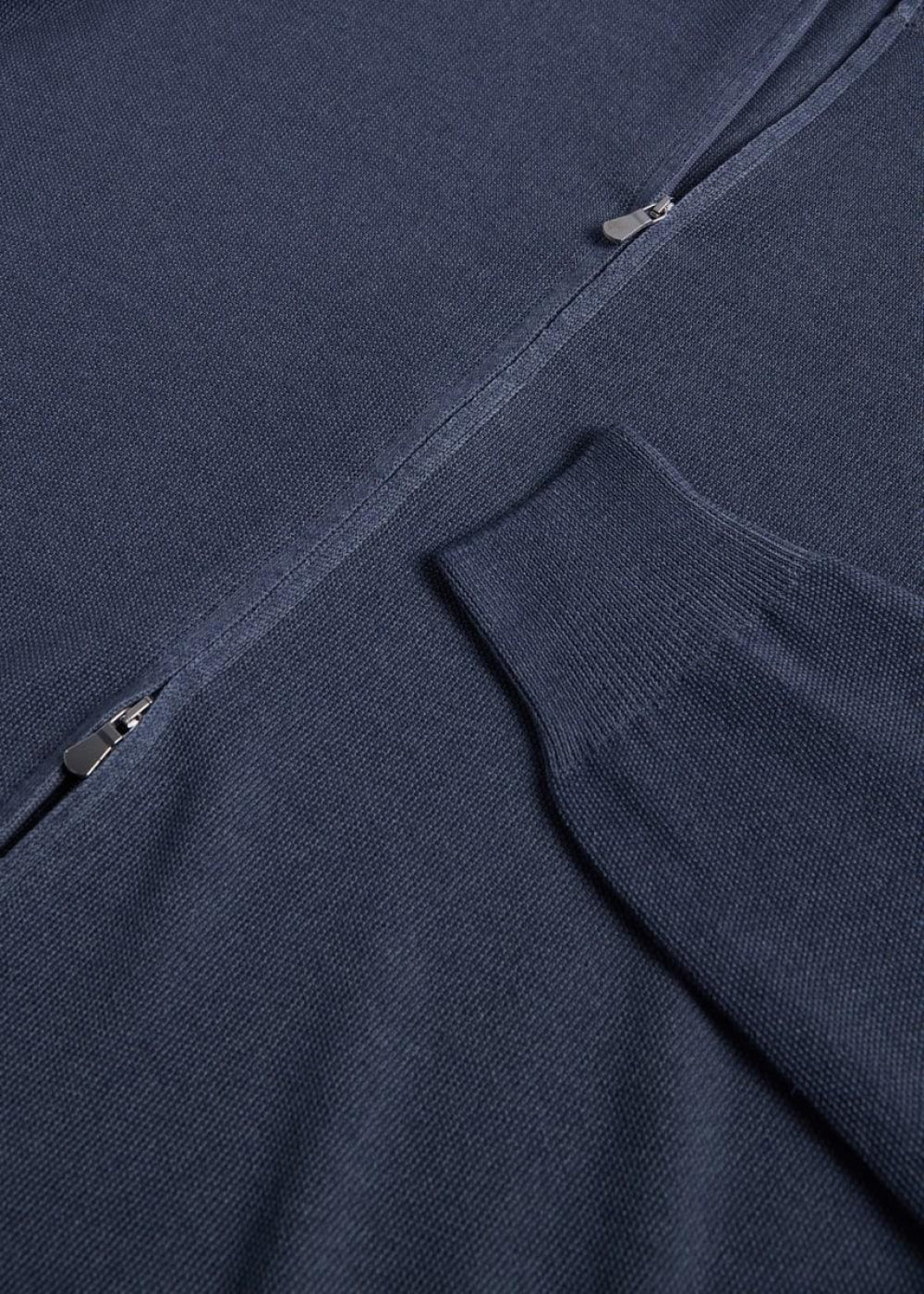 Wool Rice Stitch Zip Cardigan - Grey - Cardigan