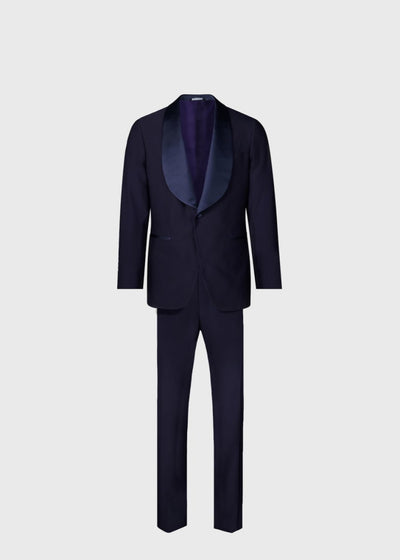 Wool Shawl Collar Tuxedo - Navy - 48 - Tuxedo