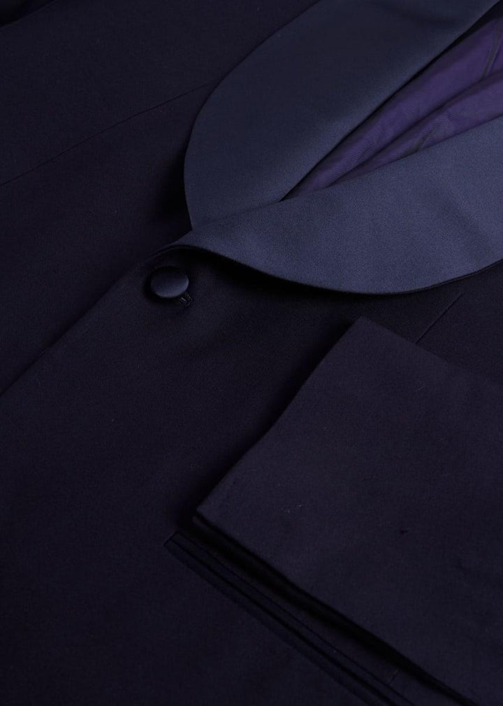 Wool Shawl Collar Tuxedo - Navy - 48 - Tuxedo