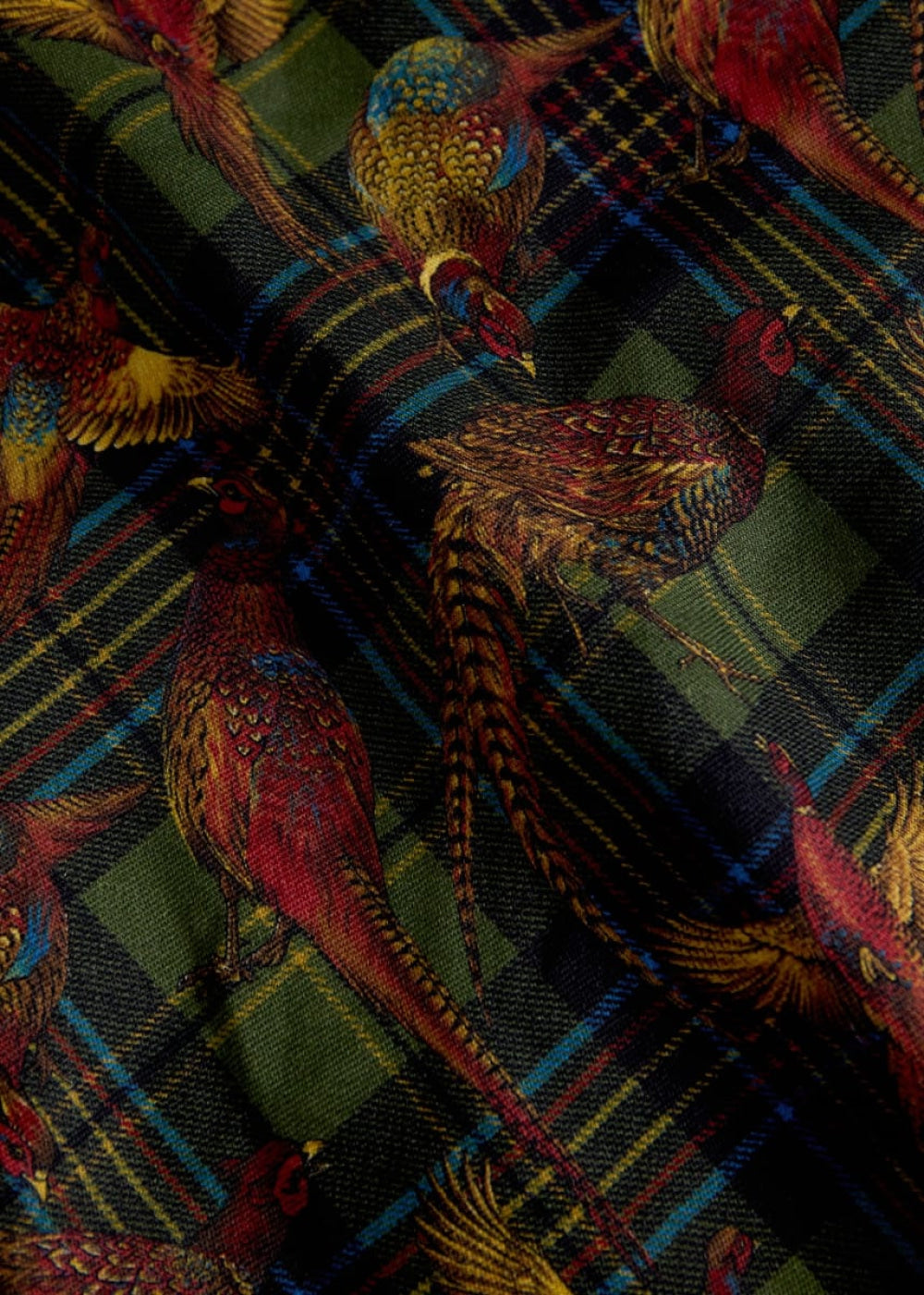 Wool & Silk Printed Sport Shirt - Olive - Collared Shirt