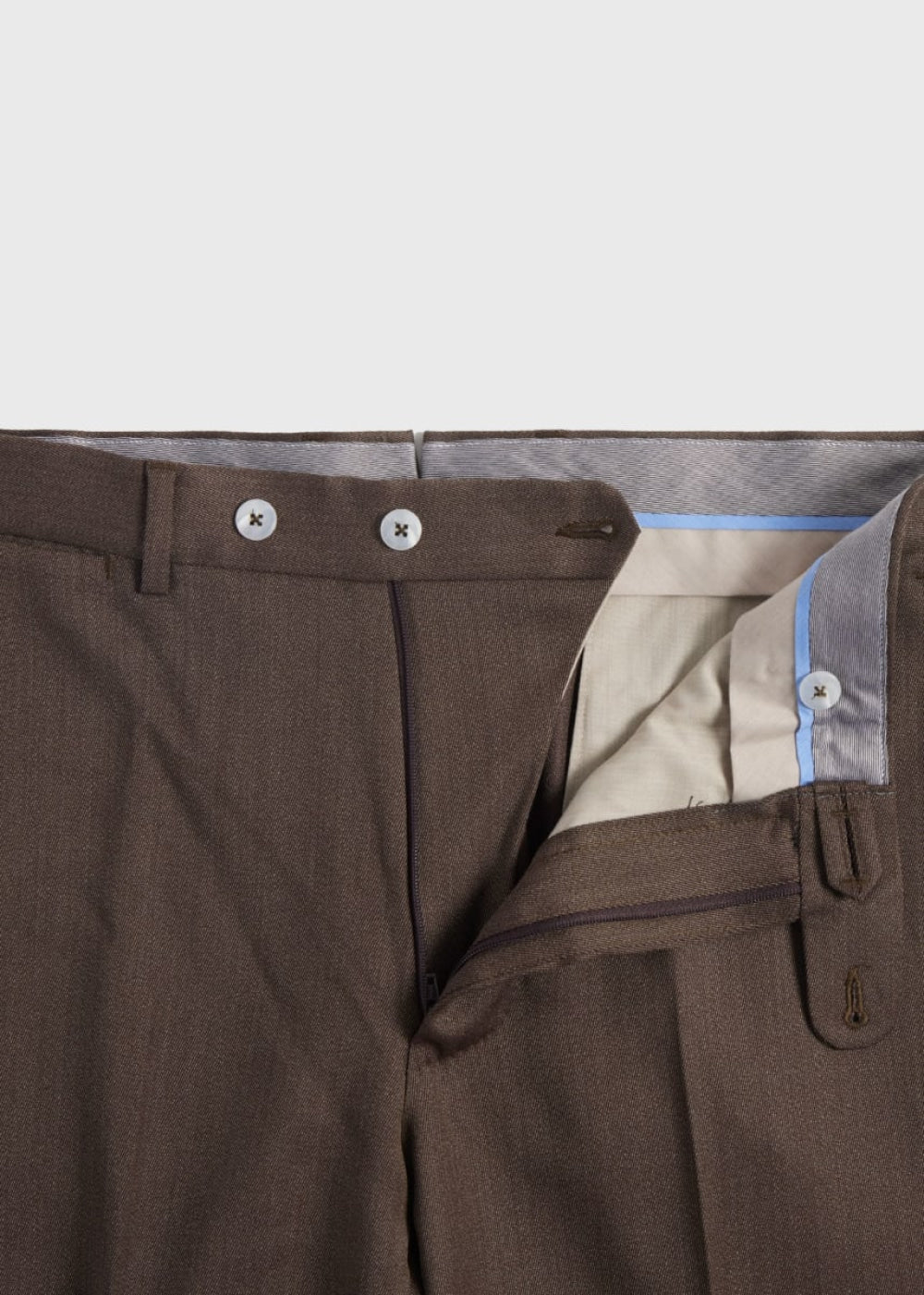 Wool Soft Cavalry Twill Trouser - Dark Brown - 42 - Trouser