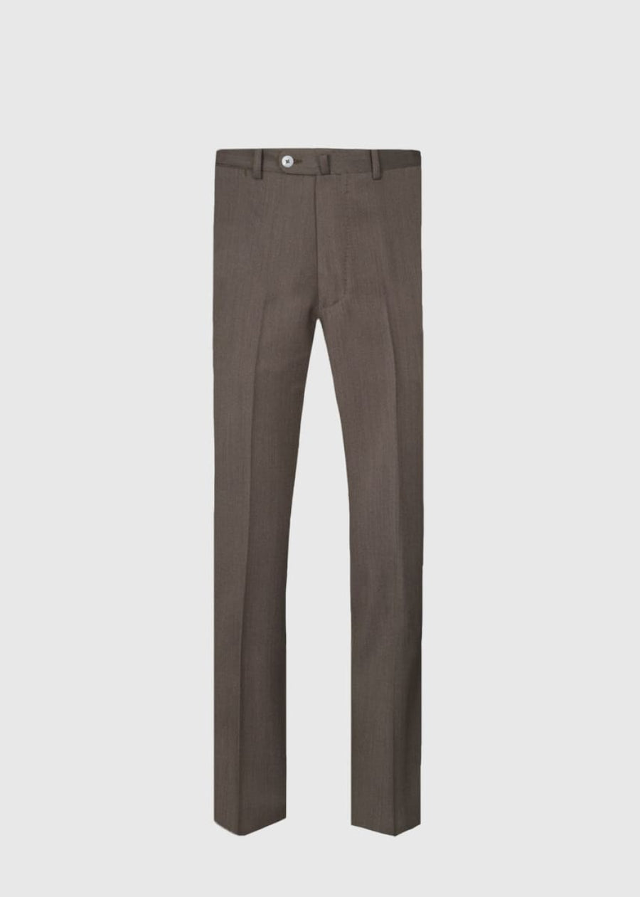 Wool Soft Cavalry Twill Trouser - Dark Brown - 42 - Trouser