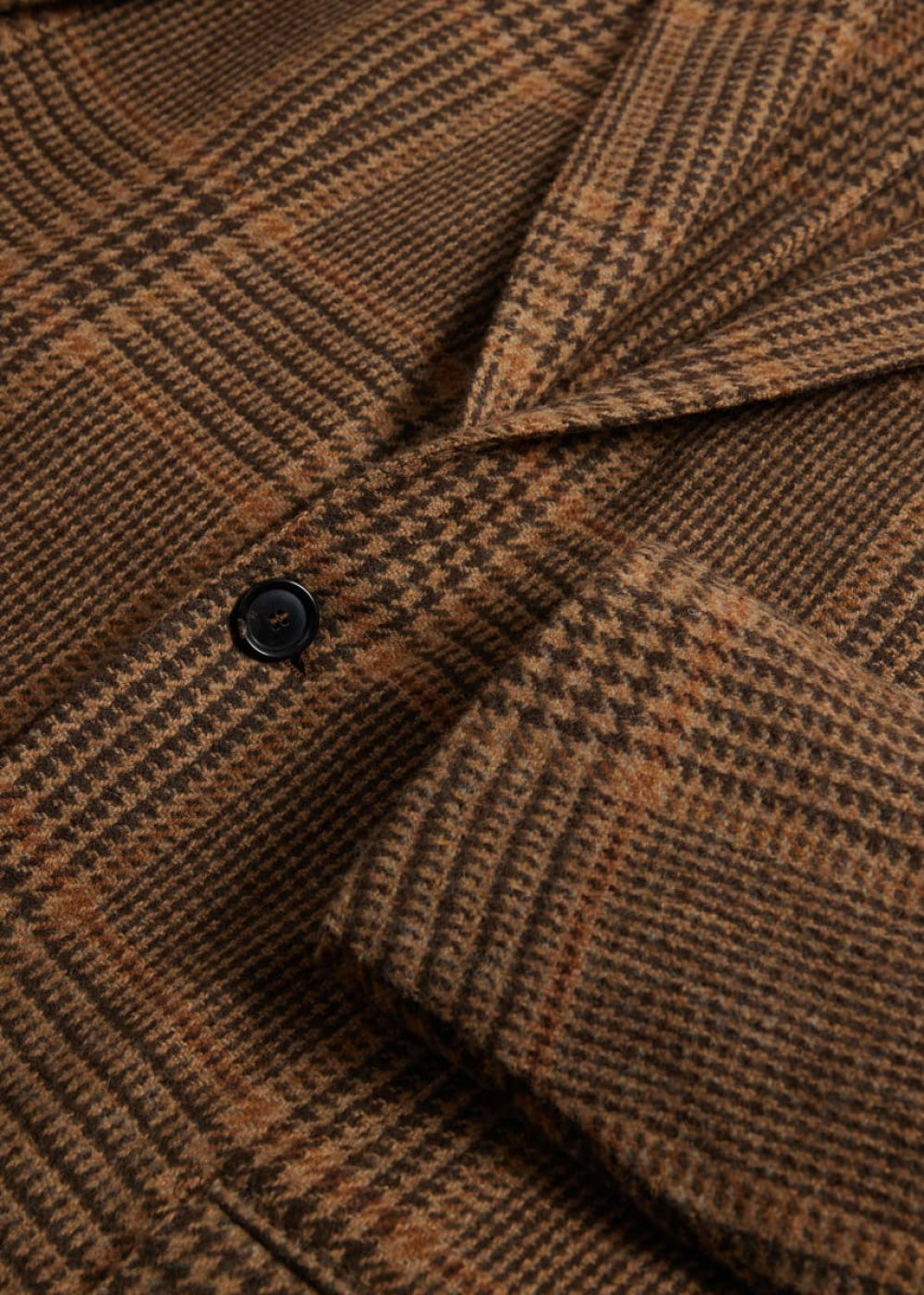 Wool Solid Jacket - Brown - Blazer