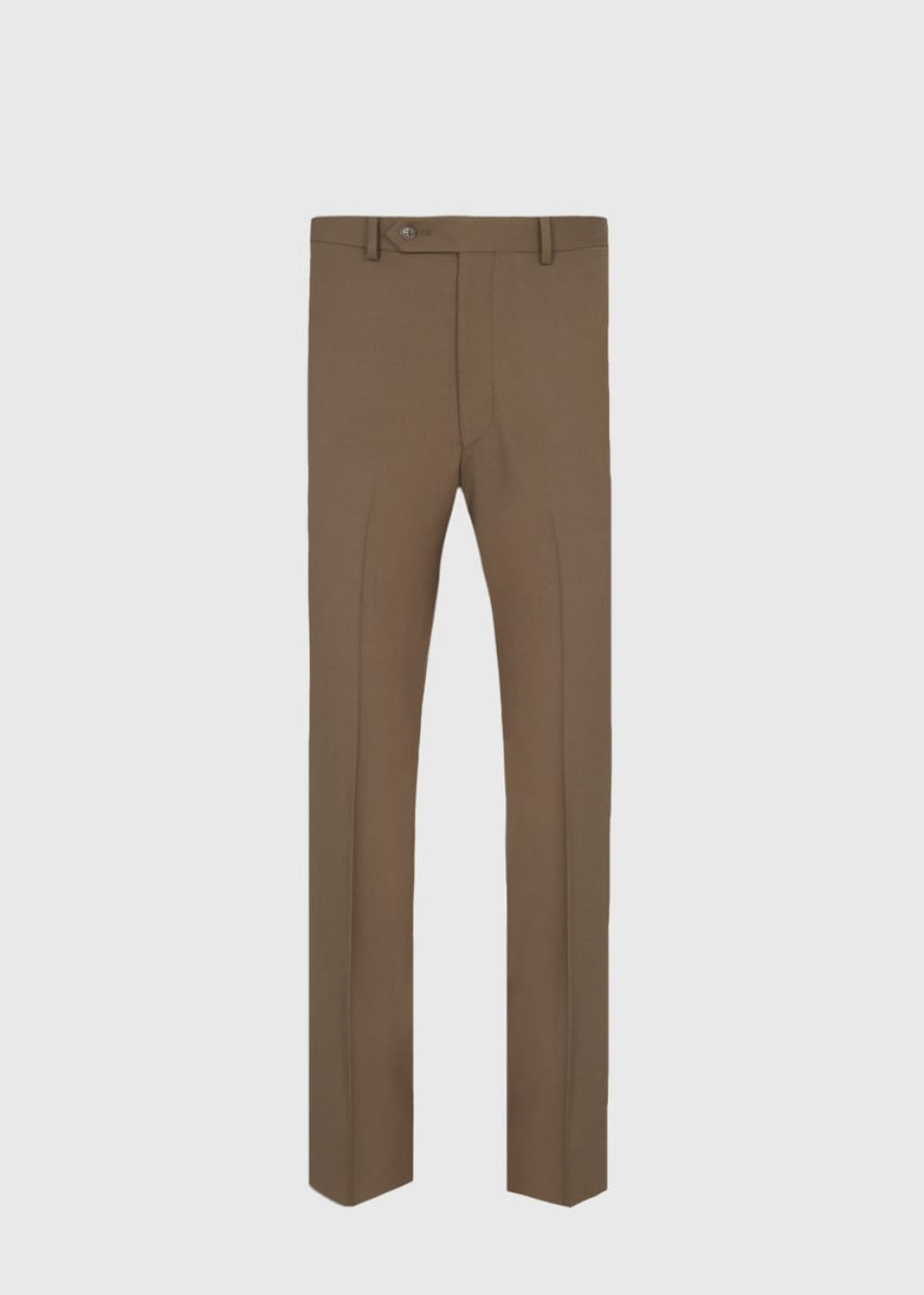 Wool Twill James Dress Trouser - Mink - 38 - Trouser
