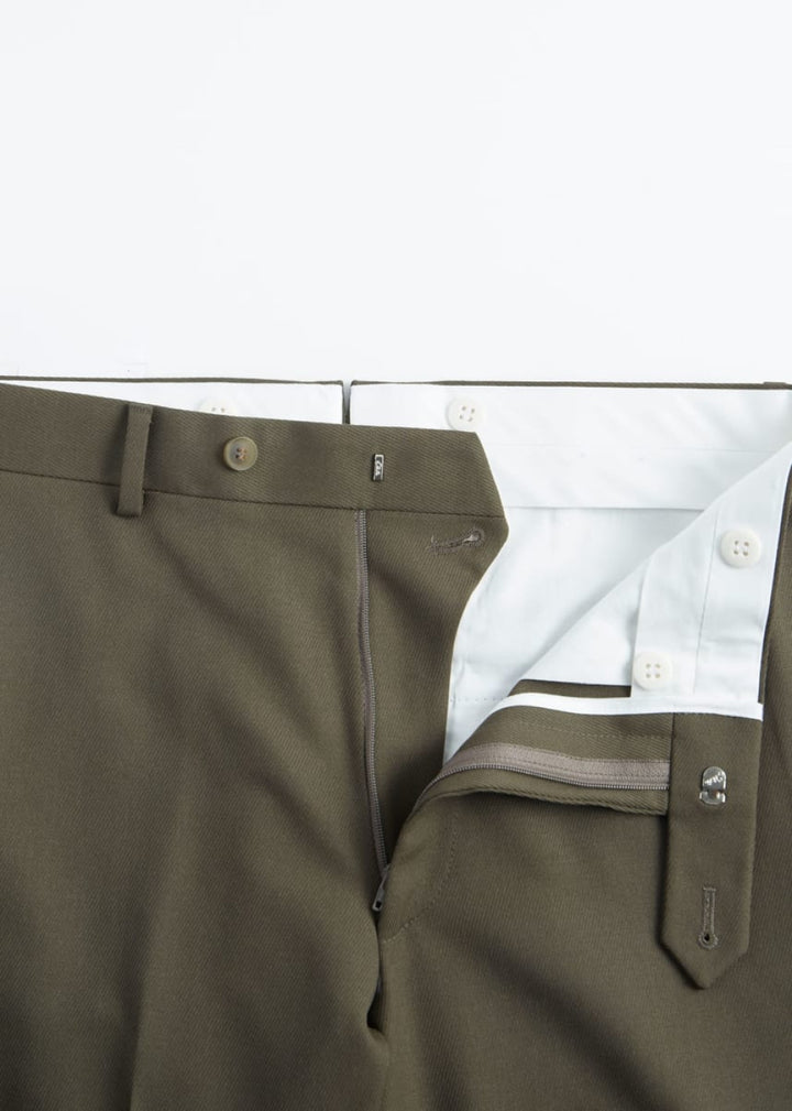 Wool Twill James Dress Trouser - Olive - 42 - Trouser
