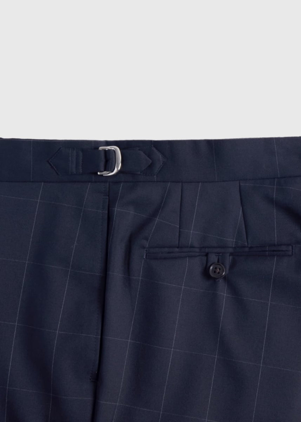 Wool Windowpane Suit - Navy - Suit