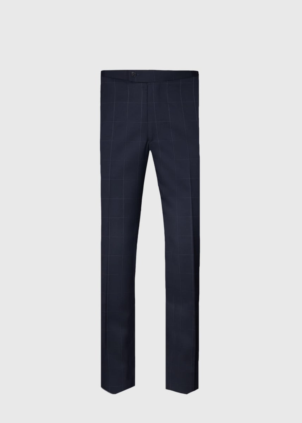Wool Windowpane Suit - Navy - Suit