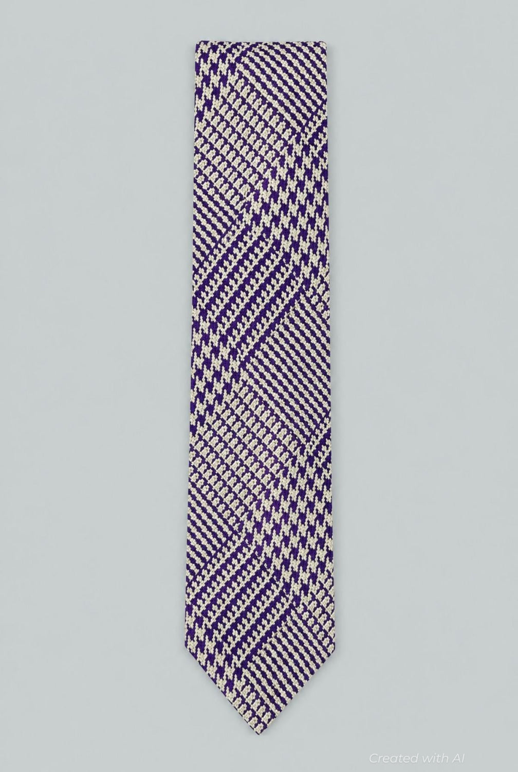 Woven Silk Plaid - Purple - ONE SIZE - Tie