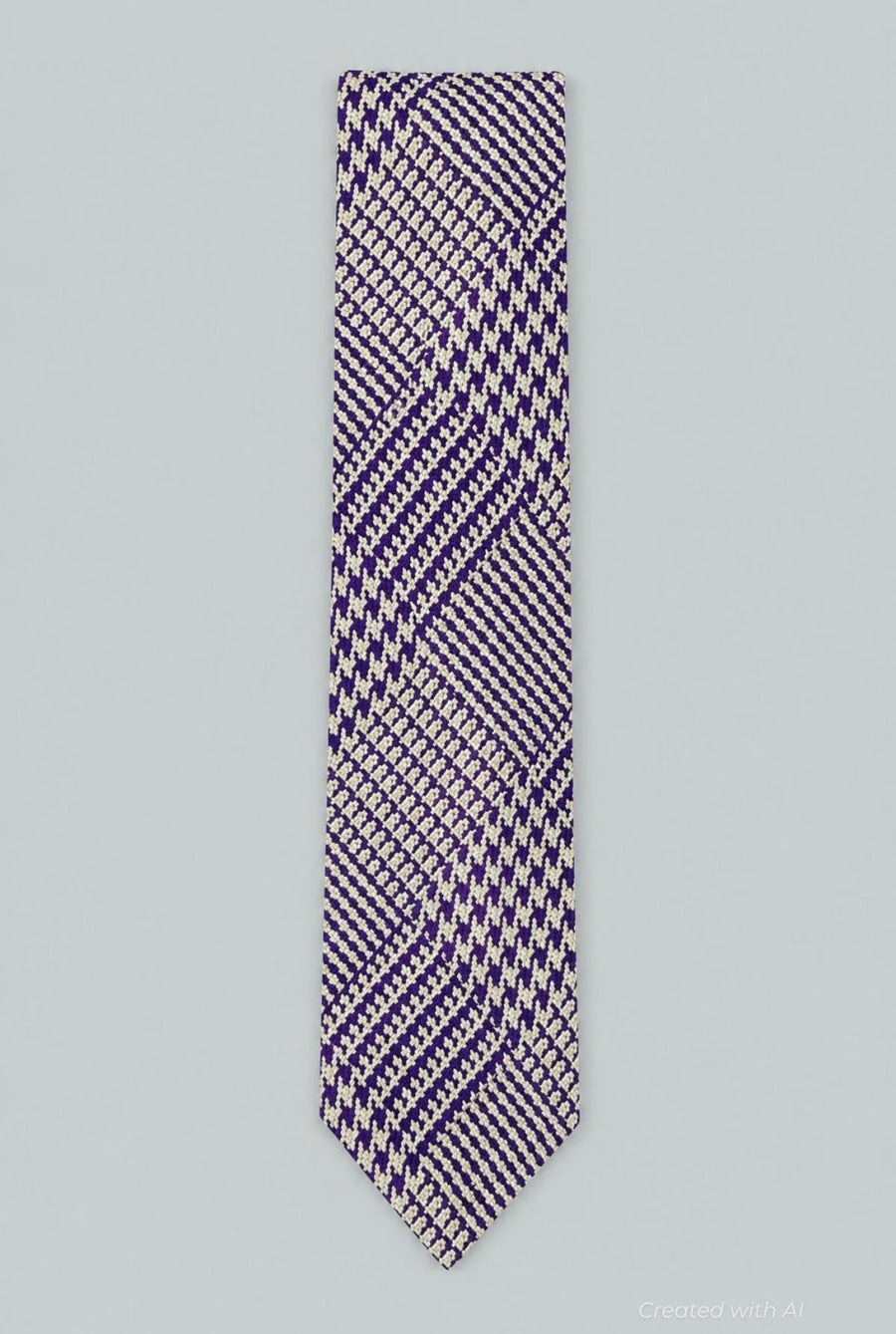 Woven Silk Plaid - Purple - ONE SIZE - Tie