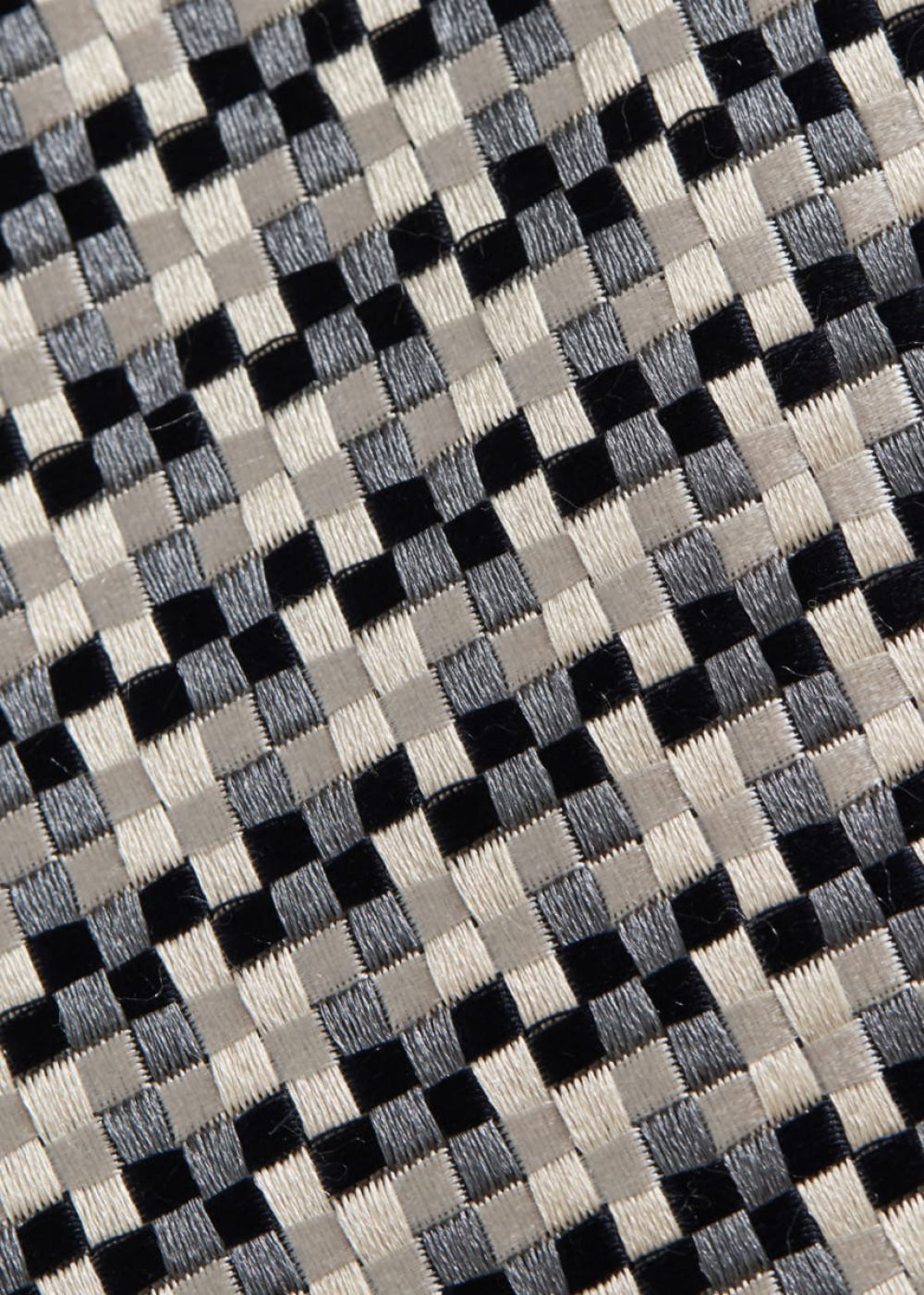 Woven Silk Two Color Houndstooth Tie - Grey - ONE SIZE - Tie