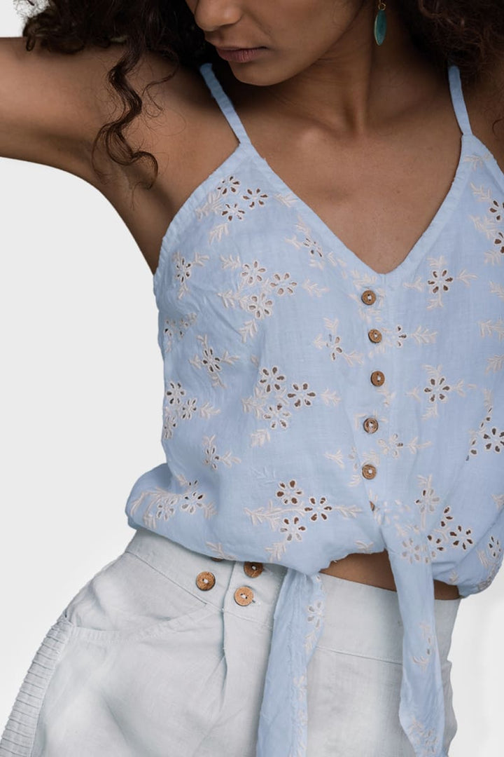 Pool Day Tan Lines Top - Summer Blue