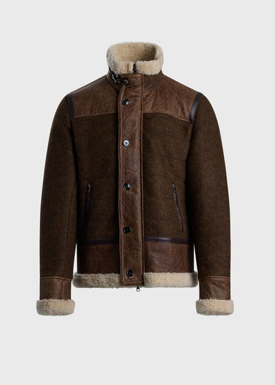 Wool & Shearling Jacket - Grey/Brown