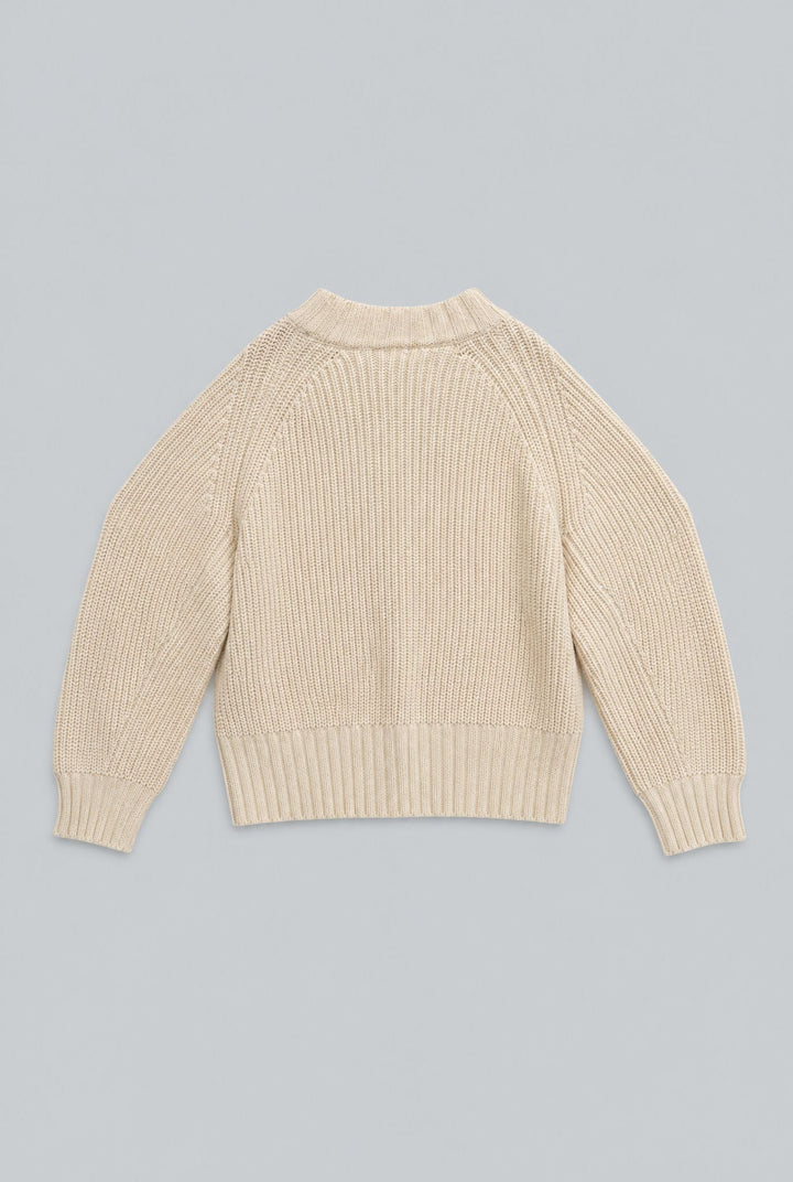 Wool-Blend Crewneck Cropped Sweater - Ivory