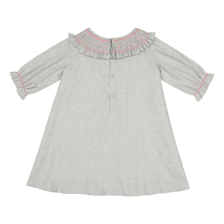 Sherazade Grey Long Sleeve Bishop Dress