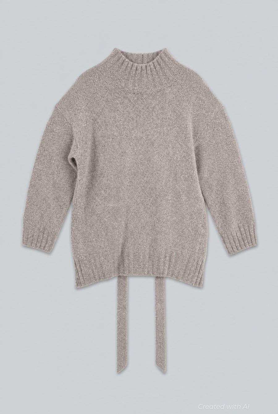 Wrap Turtleneck Sweater - Heather Gray - Turtleneck