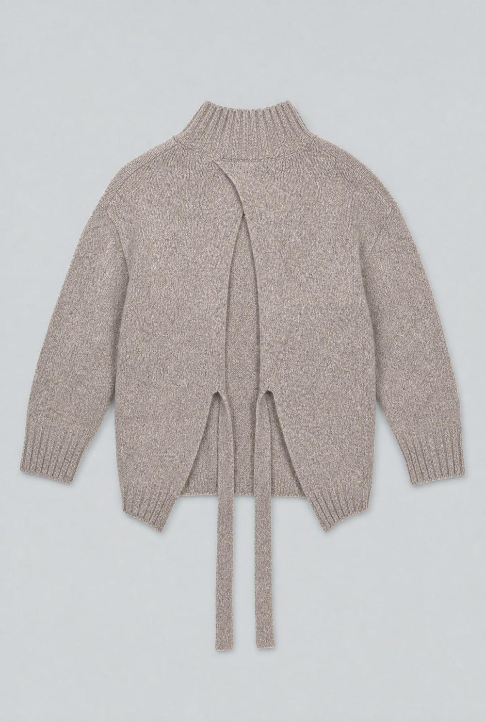 Wrap Turtleneck Sweater - Heather Gray - Turtleneck