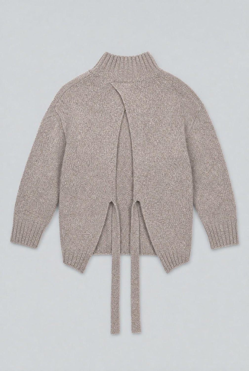 Wrap Turtleneck Sweater - Heather Gray - Turtleneck