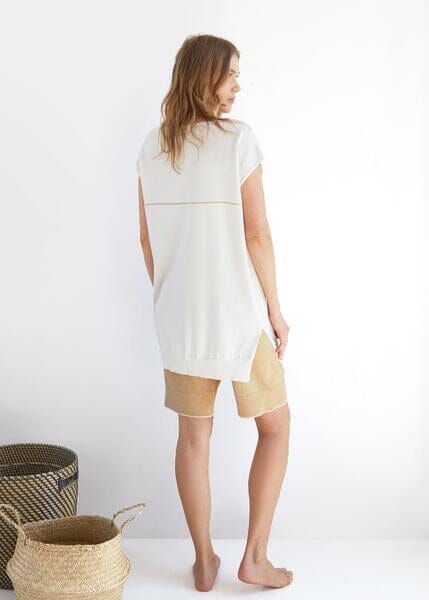 Summer Tee Dress - Vanilla/Camel dresses Oyun 