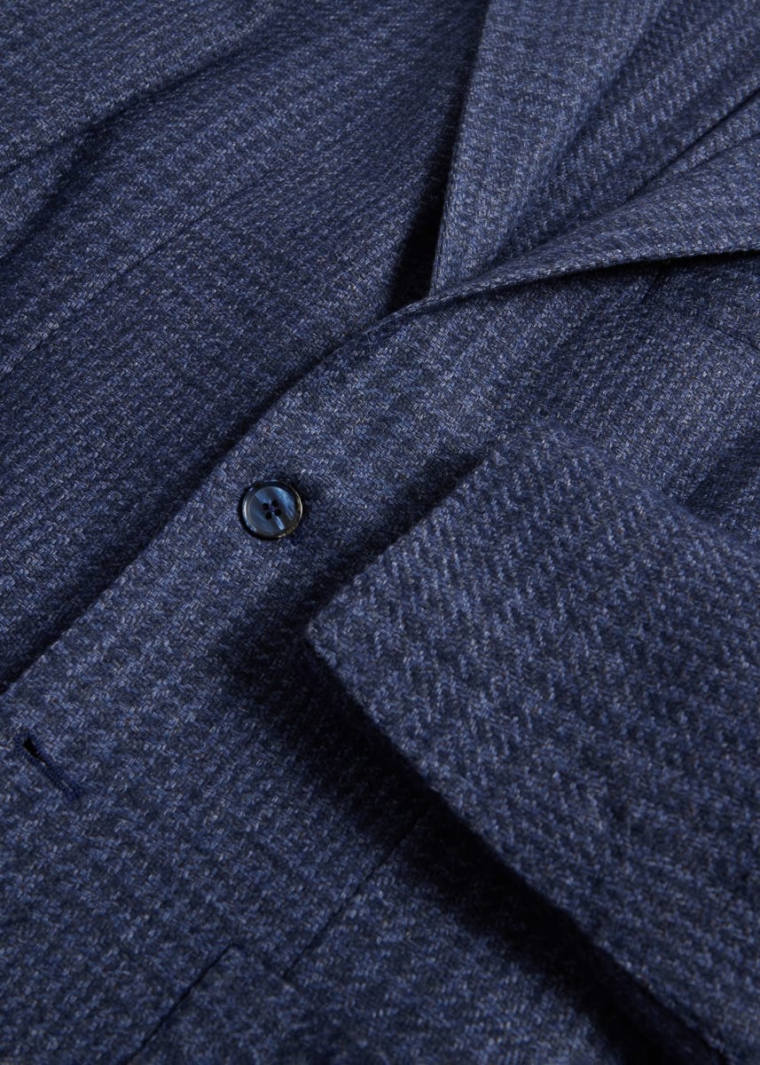 Plaid Garment Dyed Jacket - Blue