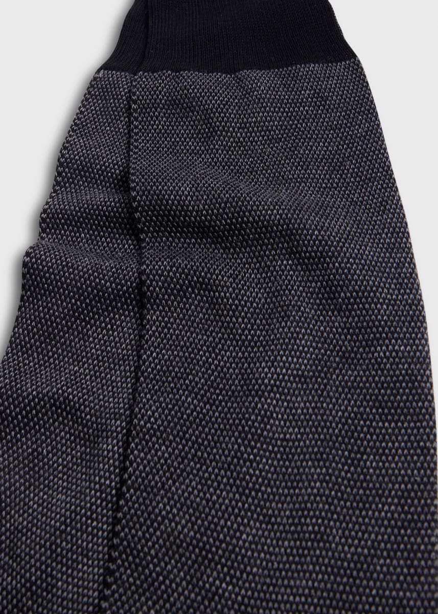 Textured Oxford Dress Sock - Black
